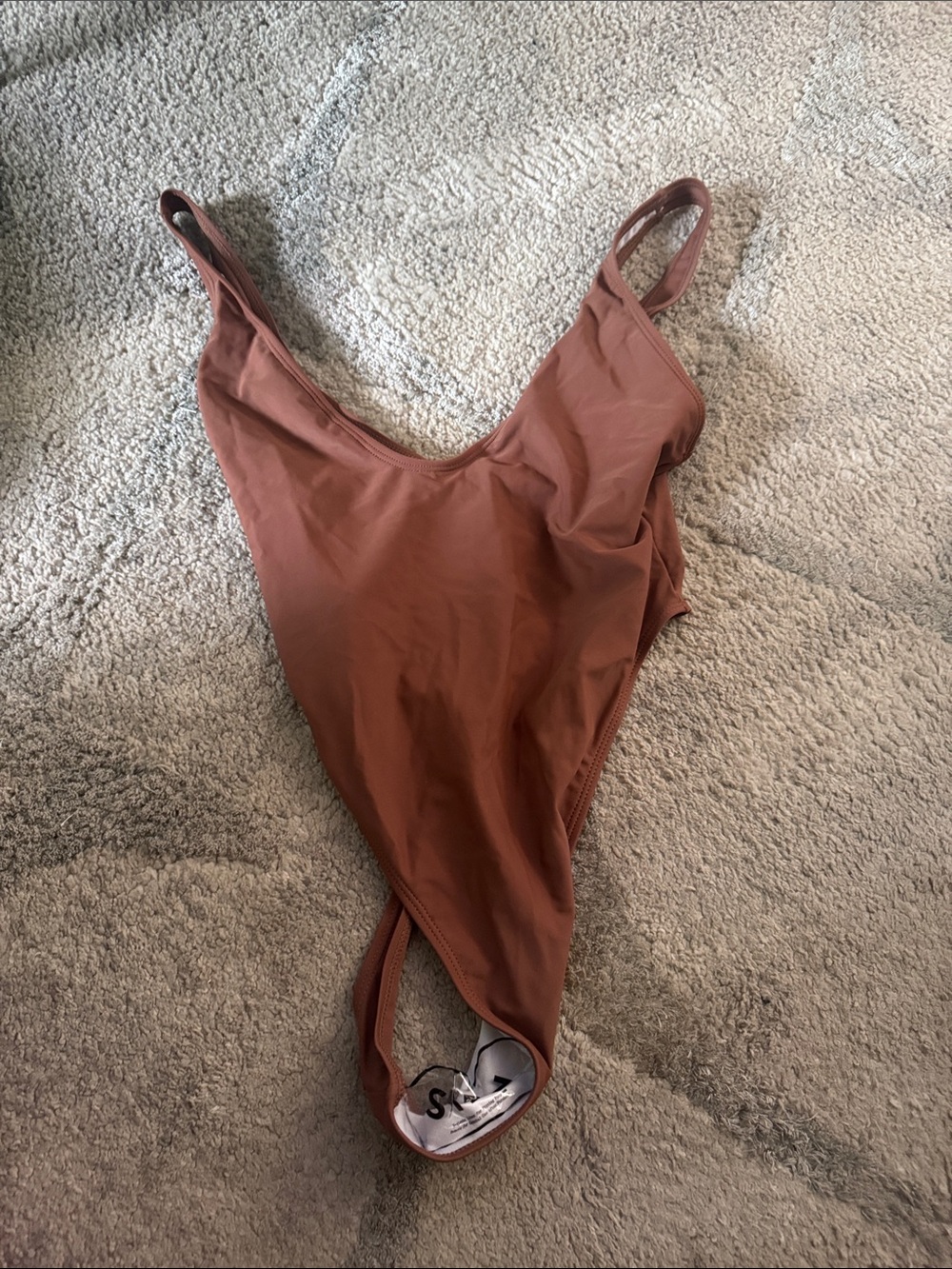 Girls' Solid Rust One-Piece Swimsuit